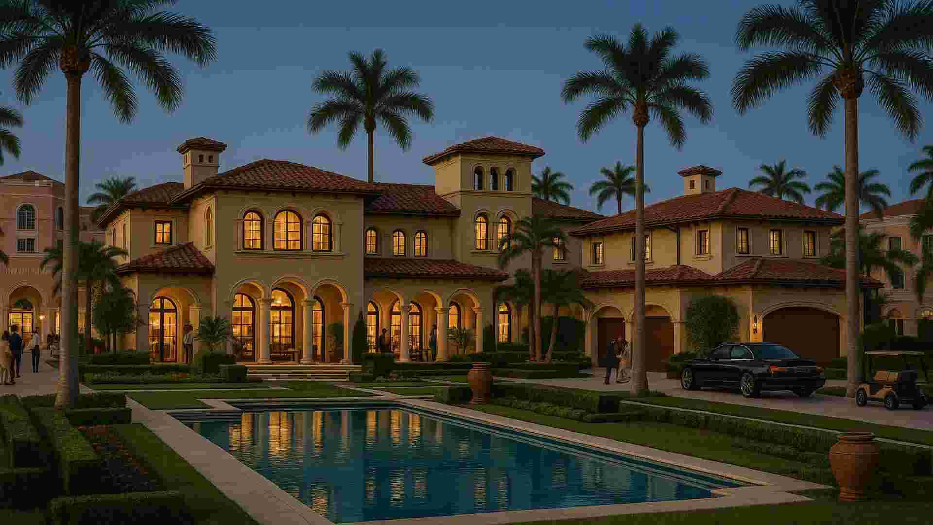 Elegant street view or luxury property in Boca Raton, Florida - Location Title & Escrow LLC Services